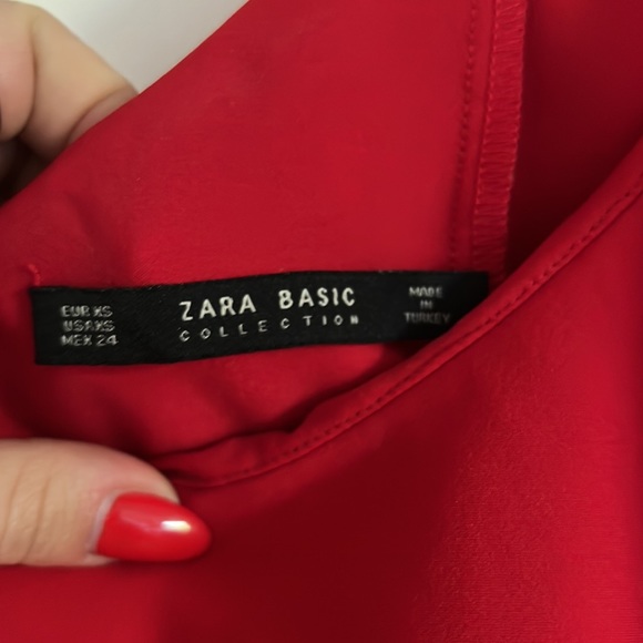 Zara Red over the shoulder dress - Picture 2 of 2